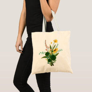 Verdant Bloom – Artistic Botanical Bouquet Tote Bag