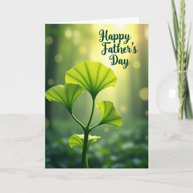 Verdant Fathers Day Leaves Card (Front)