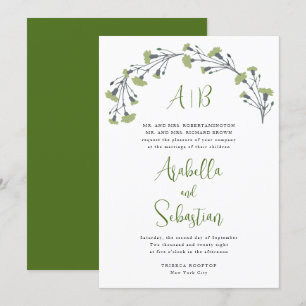 Verdant Floral Arch Wedding Invitation