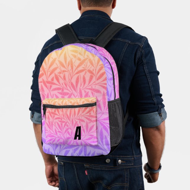 Verdant Fusion: Multi-Colour Stylish Fashion" Printed Backpack (Insitu (Model))