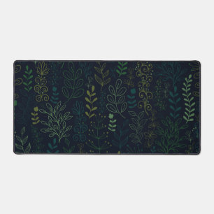 Verdant Leaves Botanic Foliage Pattern Desk Mat