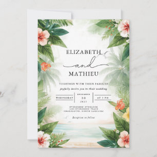 Verdant Palm Flourish Wedding Invitation