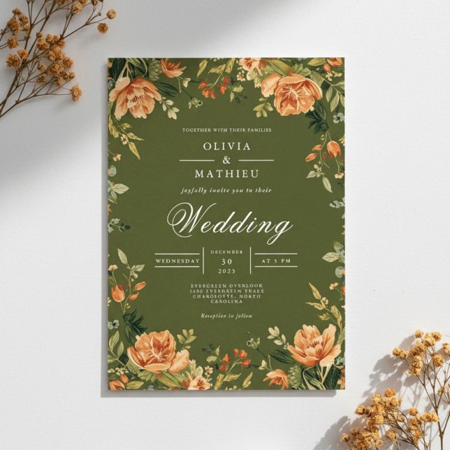 Verdant Peony Bloom Wedding Invitation (Creator Uploaded)