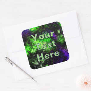 Verdant Purple Square Sticker