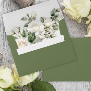 Verdant Roses Greenery Wedding Envelope