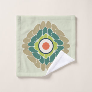 Verdant Rosette graphic green Wash Cloth