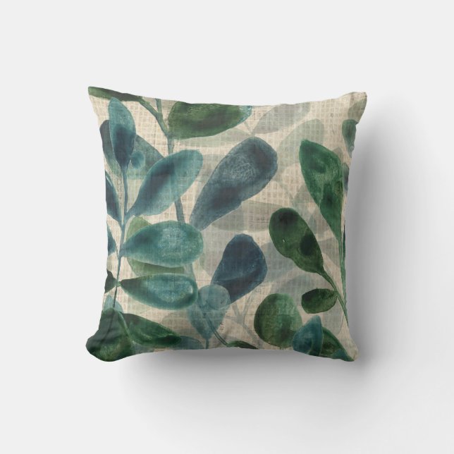 Verdant Sophistication - Tropical Leaves Cushion (Front)