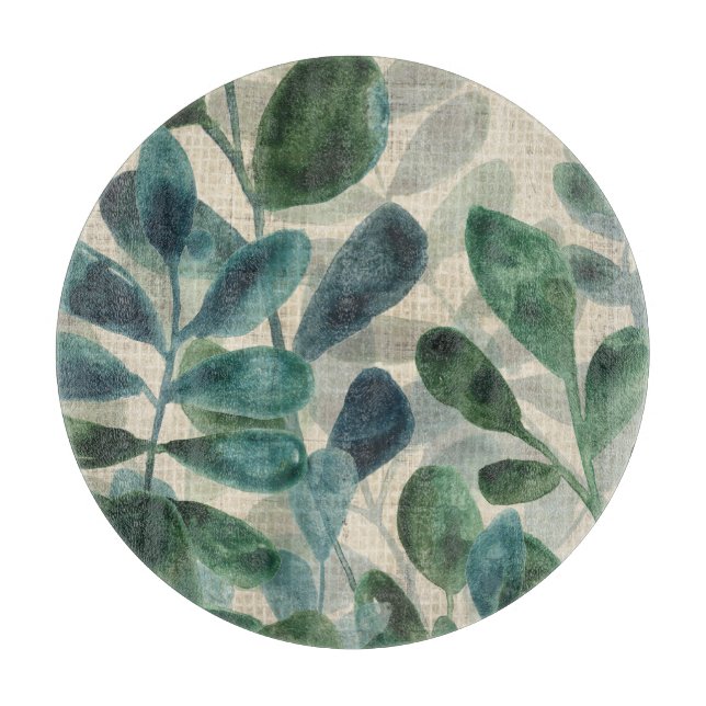 Verdant Sophistication - Tropical Leaves Cutting Board (Front)