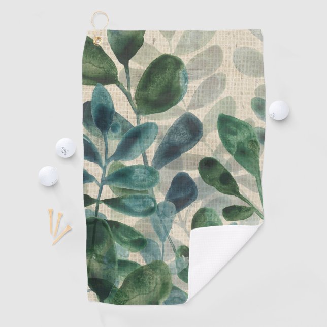 Verdant Sophistication - Tropical Leaves Golf Towel (InSitu)