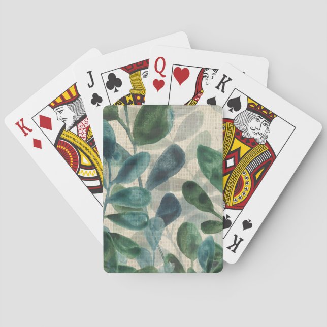 Verdant Sophistication - Tropical Leaves Playing Cards (Back)