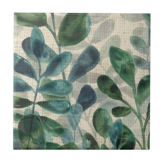 Verdant Sophistication - Tropical Leaves Tile (Front)