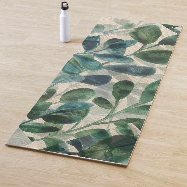 Verdant Sophistication - Tropical Leaves Yoga Mat (In Situ)