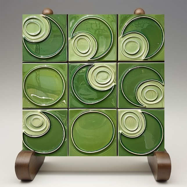 Verdant Swirl Faux Relief Ceramic Tile (Creator Uploaded)