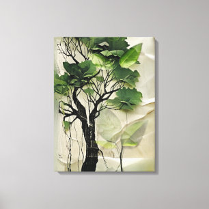 Verdant Tree of Life Painting Canvas Print