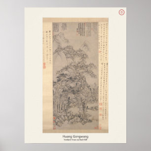 Verdant Trees on Red Cliff - Huang Gongwang, Yuan Poster