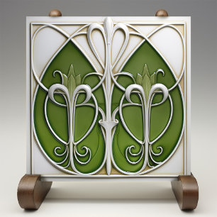 Verdant Vines Art Nouveau Tile