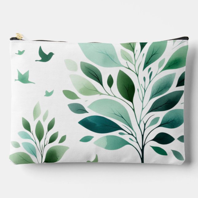 Verdant Whispers Chickadee Accessory Pouch (Front)
