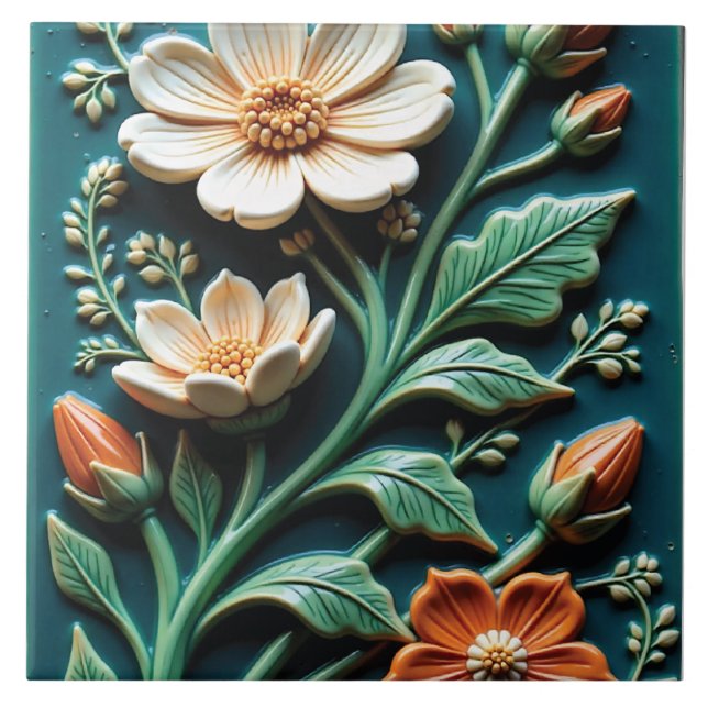 Verdant Wildflowers Tile (Front)
