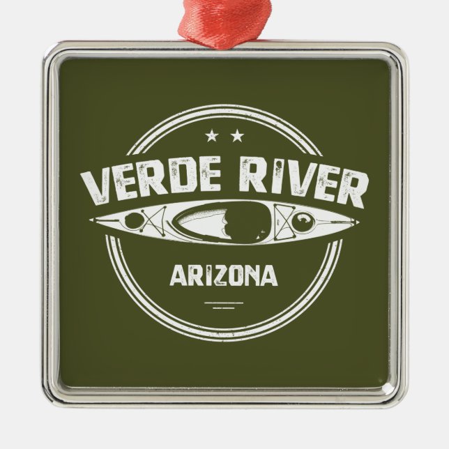 Verde River Arizona Kayaking Metal Tree Decoration (Front)