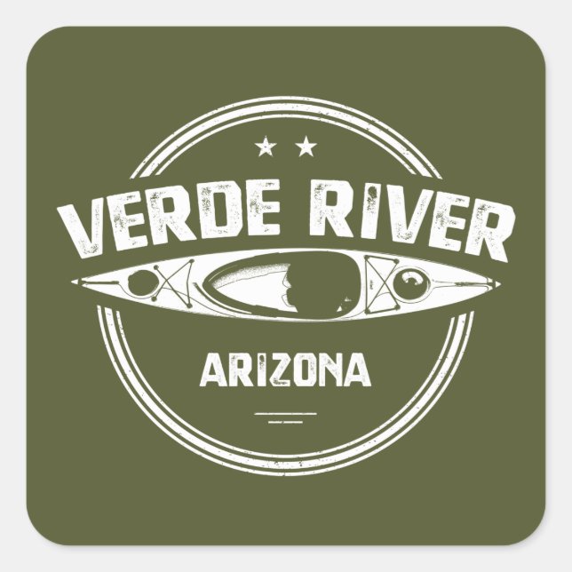 Verde River Arizona Kayaking Square Sticker (Front)