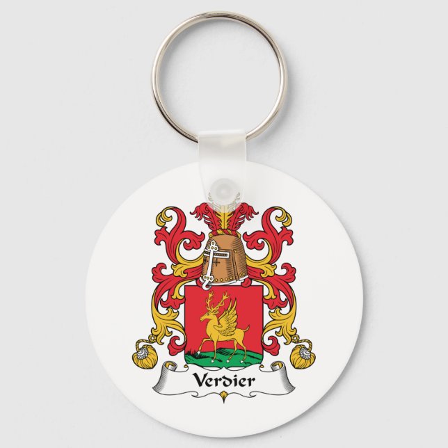 Verdier Family Crest Key Ring (Front)