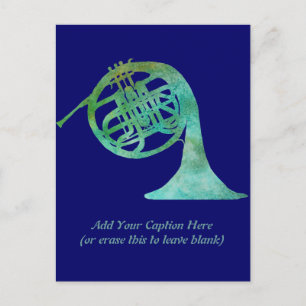 Verdigris French Horn Postcard
