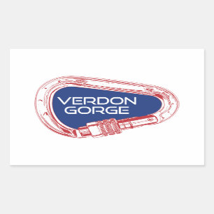 Verdon Gorge France Rock Climbing Carabiner Rectangular Sticker