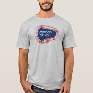 Verdon Gorge France Rock Climbing Carabiner T-Shirt