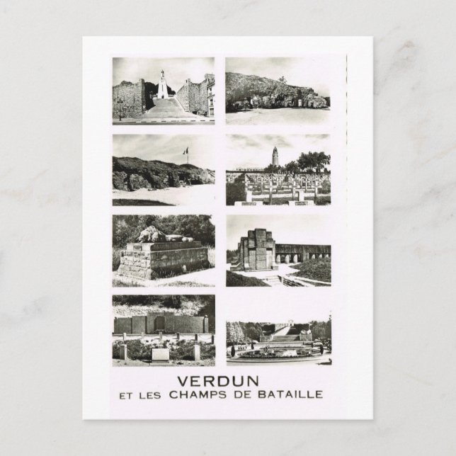 Verdun,   and the battlefields postcard (Front)