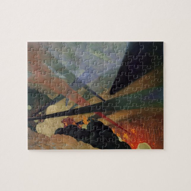 Verdun (World War One Battle Scene) (by Vallotton) Jigsaw Puzzle (Horizontal)