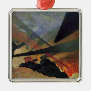 Verdun (World War One Battle Scene) (by Vallotton) Metal Tree Decoration