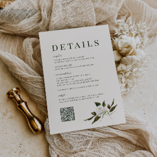 VERDURE Garden Wedding Details Card
