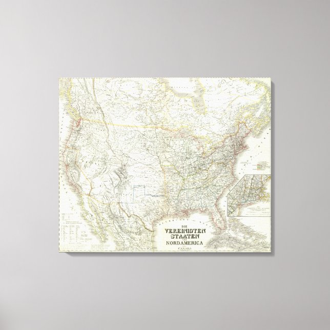 Vereinigten Staaten von N America - North US Canvas Print (Front)