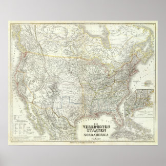 Vereinigten Staaten von N America - North US Poster