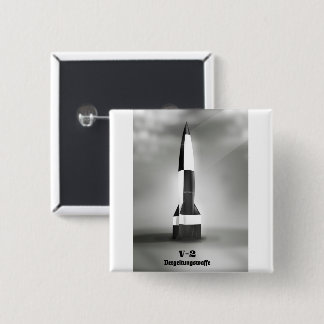 Vergeltungswaffe V2 Rocket B&W vintage style. 15 Cm Square Badge