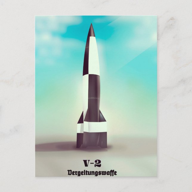 Vergeltungswaffe V2 Rocket Postcard (Front)