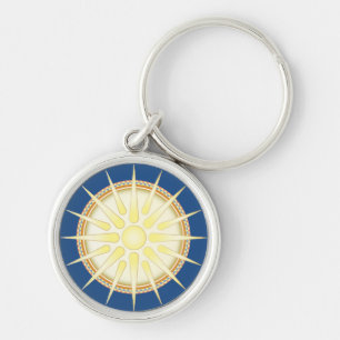 Vergina Sun Premium Round Keychain