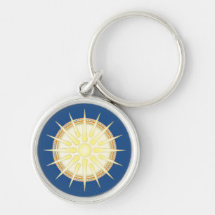 Vergina Sun Premium Round Keychain