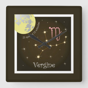 Vergine 23 agosto al 23 settembre Uhr Square Wall Clock