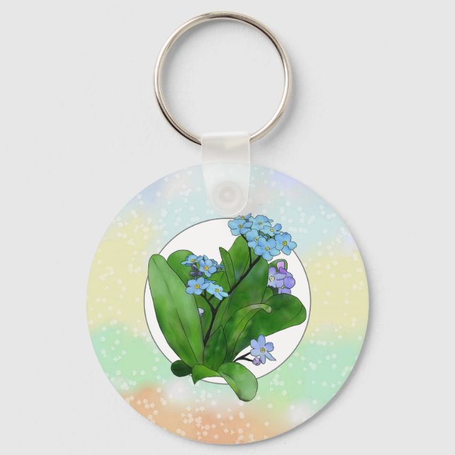Vergissmeinicht Schlüsselanhänger Key Ring (Front)