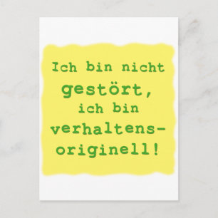 verhaltensoriginell postcard
