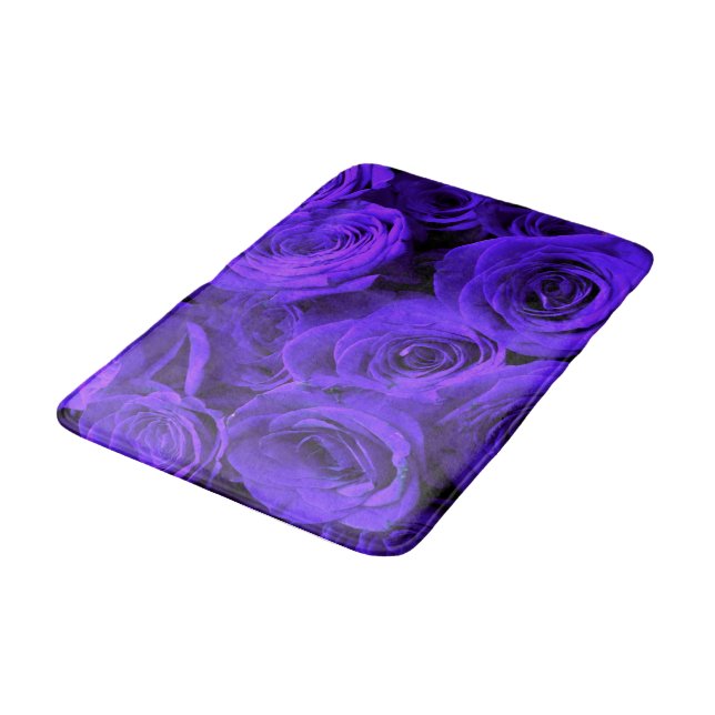 Veri peri periwinkle blue purple roses      bath mat (Angled)