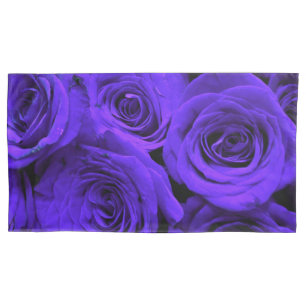 Veri peri periwinkle blue purple roses pillowcase