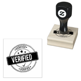 VERIFIED Circular Clean Impression Jet Black Colou Rubber Stamp