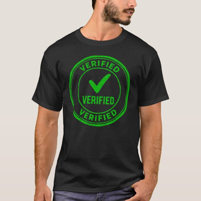 Verified Circular Green Rubber Stamp T-Shirt (Front)