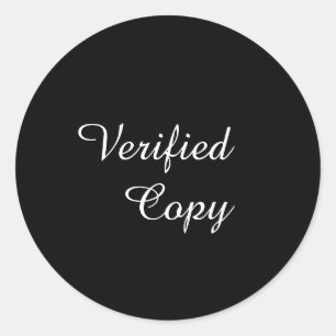 verified Copy Sticker Author Book Signing Round