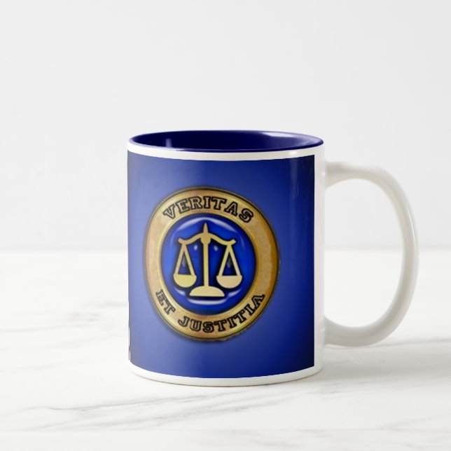 VERITAS ON BLUE Two-Tone COFFEE MUG (Right)
