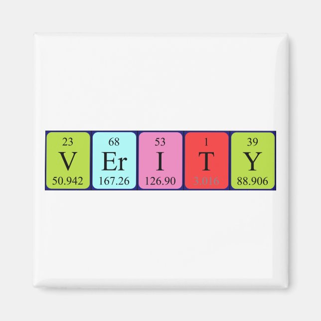 Verity periodic table name magnet (Front)