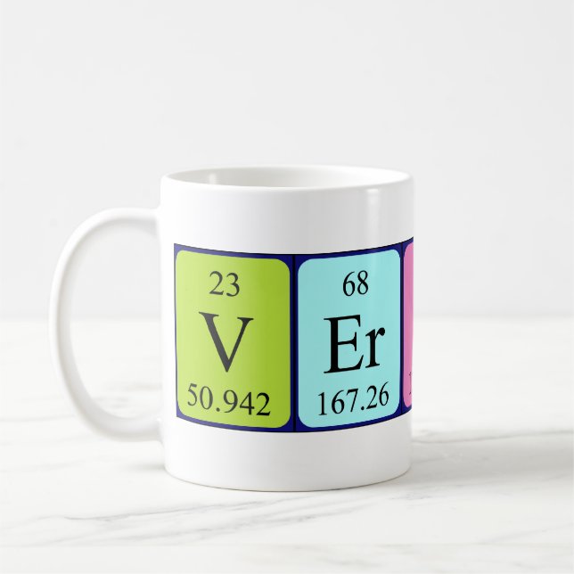Verity periodic table name mug (Left)