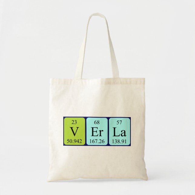 Verla periodic table name tote bag (Front)